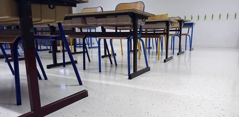 Sol d'une salle de classe - Granito terrazzo