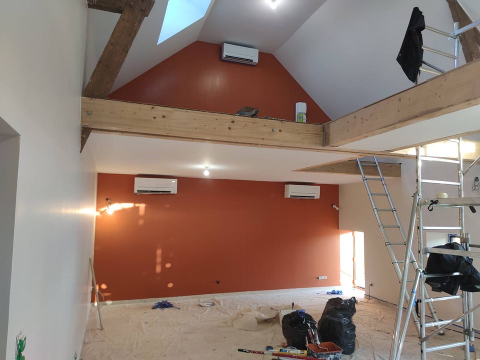 Chantier isolation plâtrerie peinture