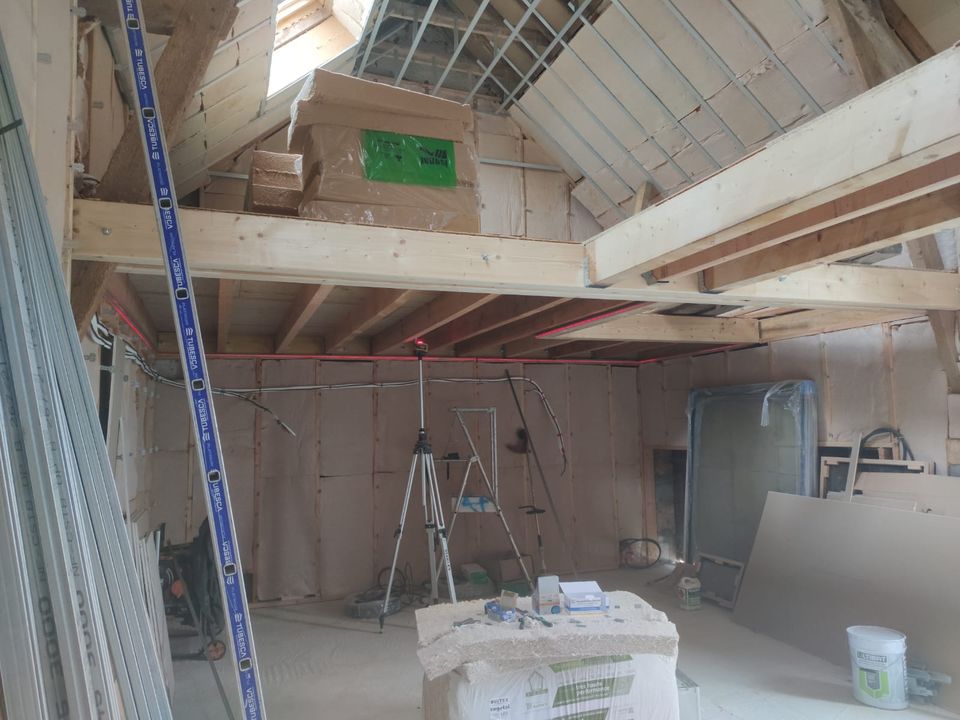 Chantier isolation plâtrerie peinture